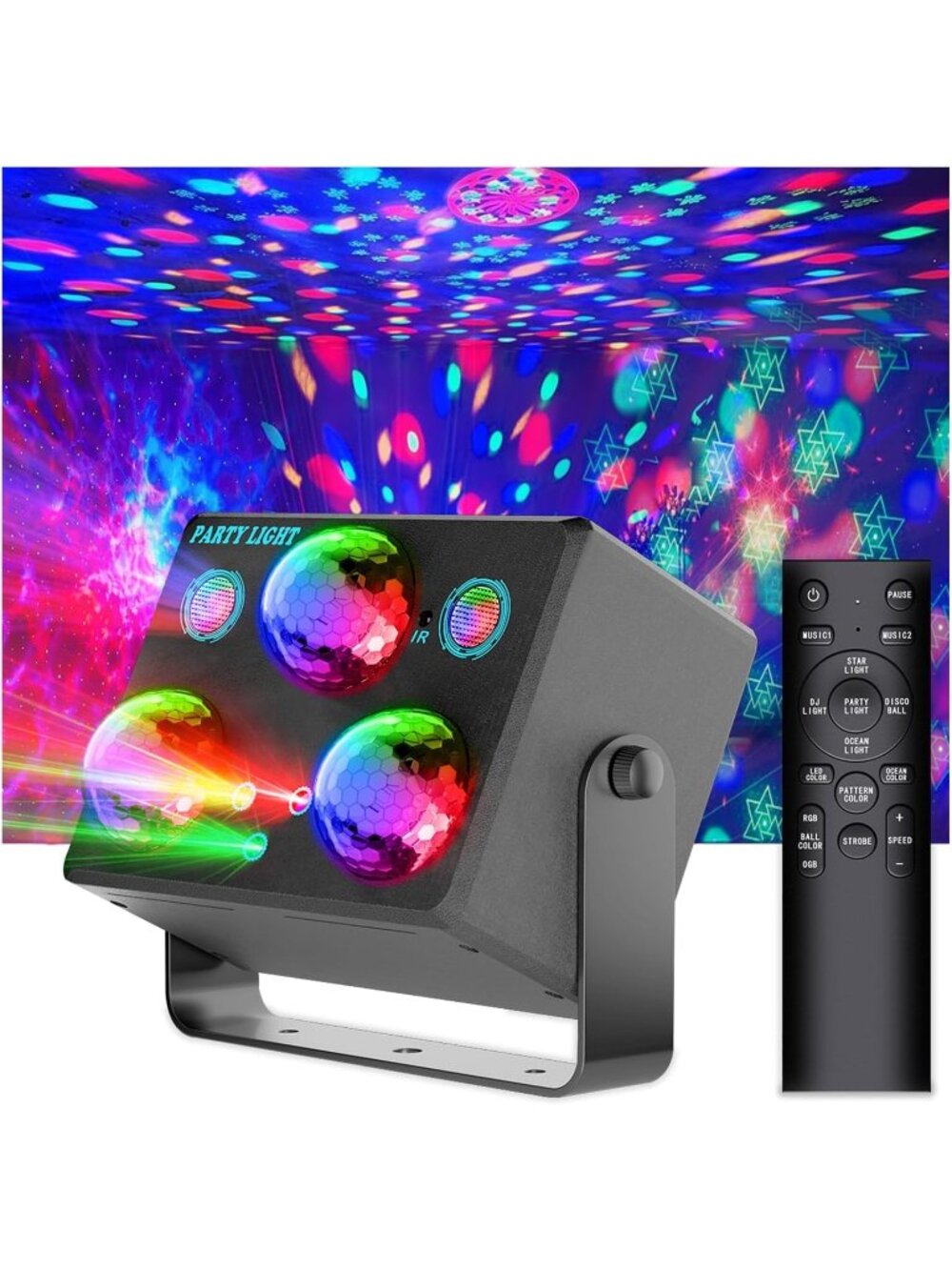 New Disco Ball Party Lights,Pro 6 in 1 Disco Lights Sound